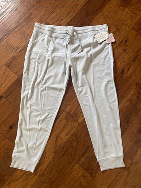 Women's White Drawstring Lounge Joggers - Comfort Fit